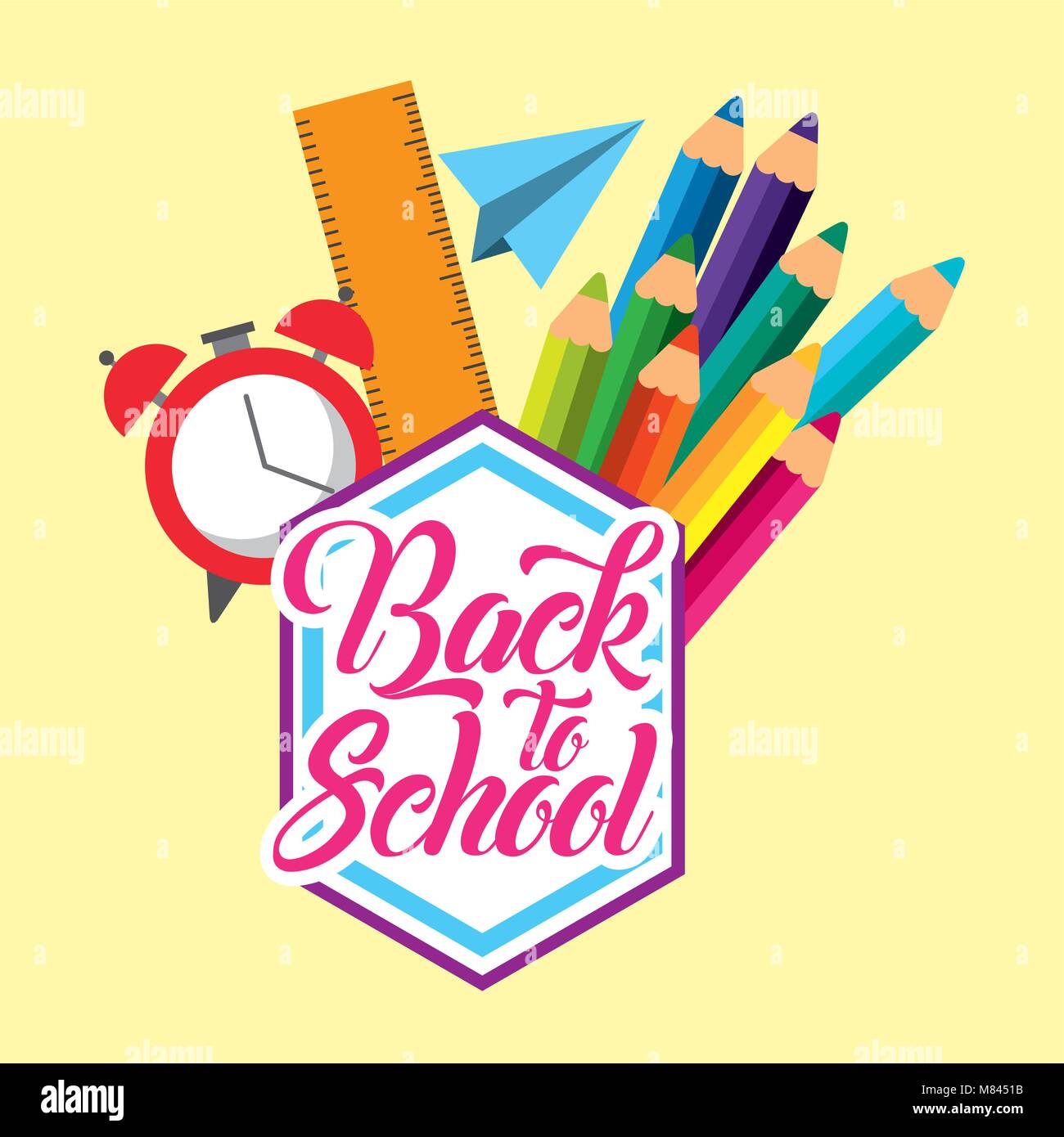 Zurück zu Schule suplies Zubehör klasse Vector Illustration Stock Vektor