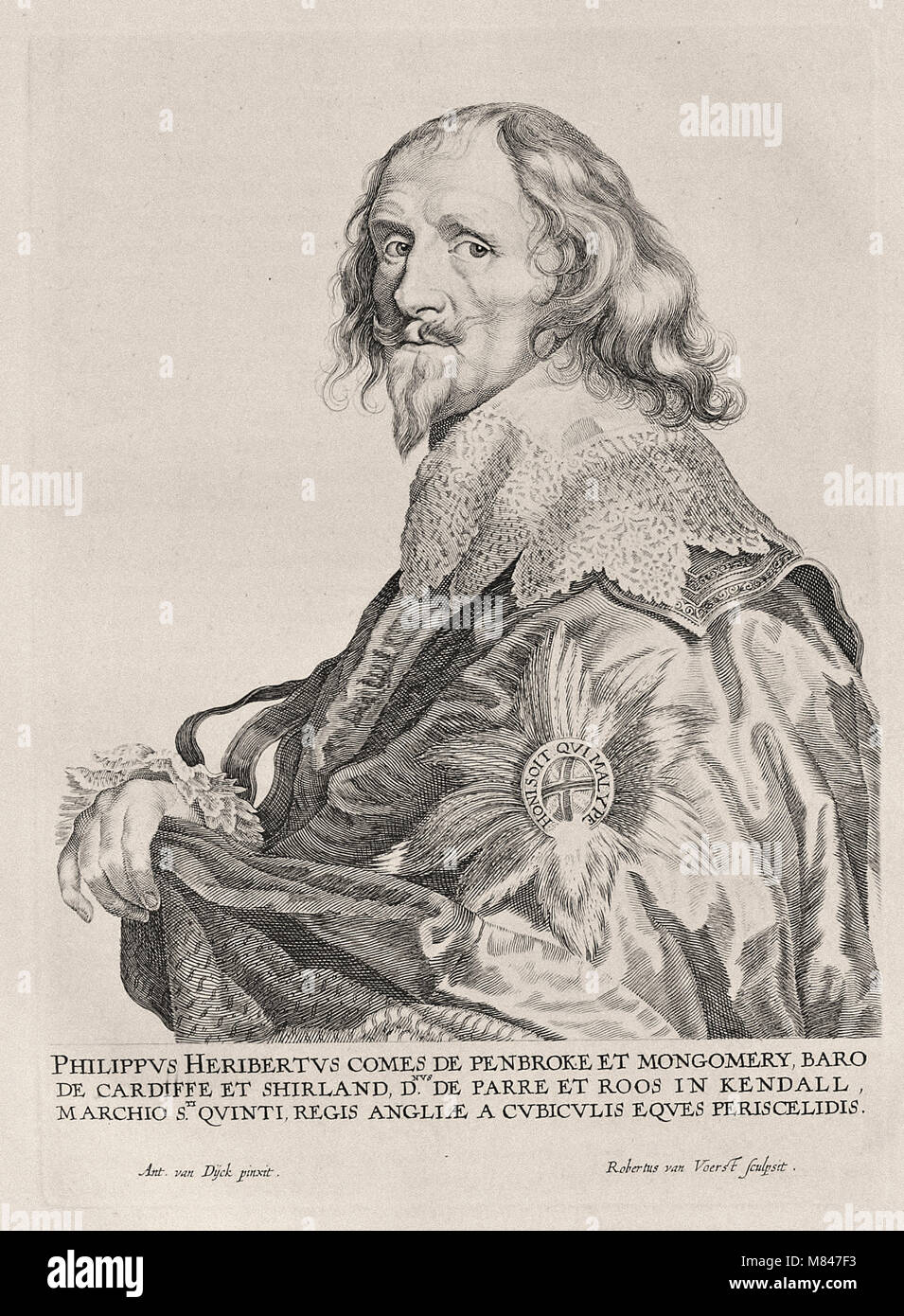 Paulus Pontius nach Anthony van Dyck, Philip Herbert vierten Earl of Pembroke Stockfoto