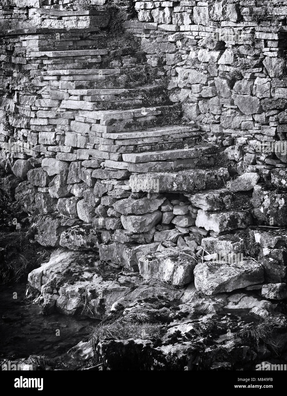 Abgenutzte Stein Treppe zum Wasser von Gayle Beck Stockfoto
