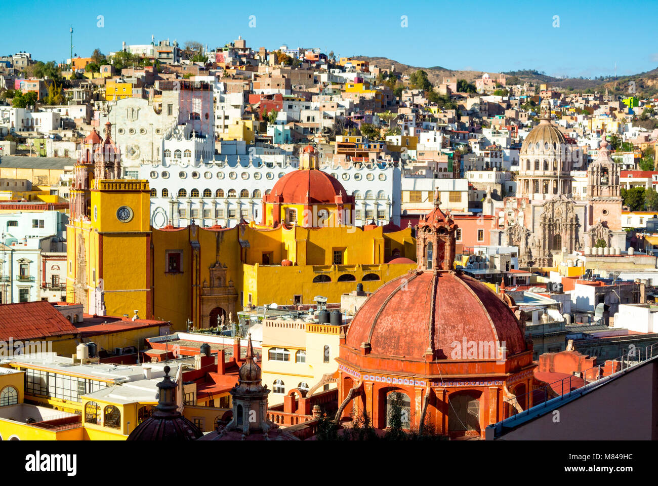 Guanajuato, Guanajuato, Mexiko, Guanajuato aus der Vogelperspektive Stockfoto