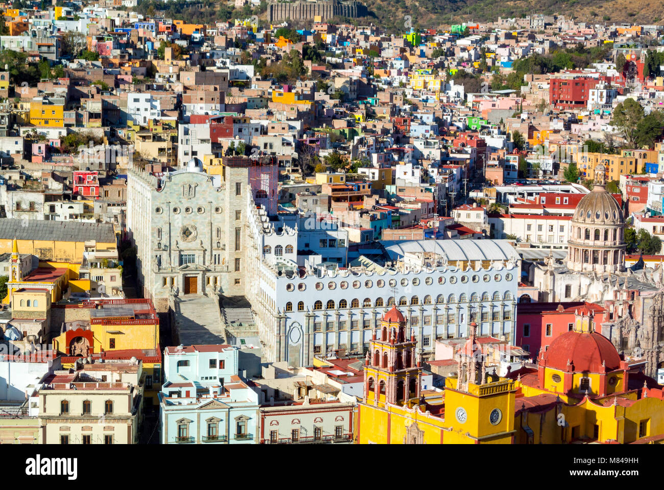 Guanajuato, Guanajuato, Mexiko, Guanajuato aus der Vogelperspektive Stockfoto