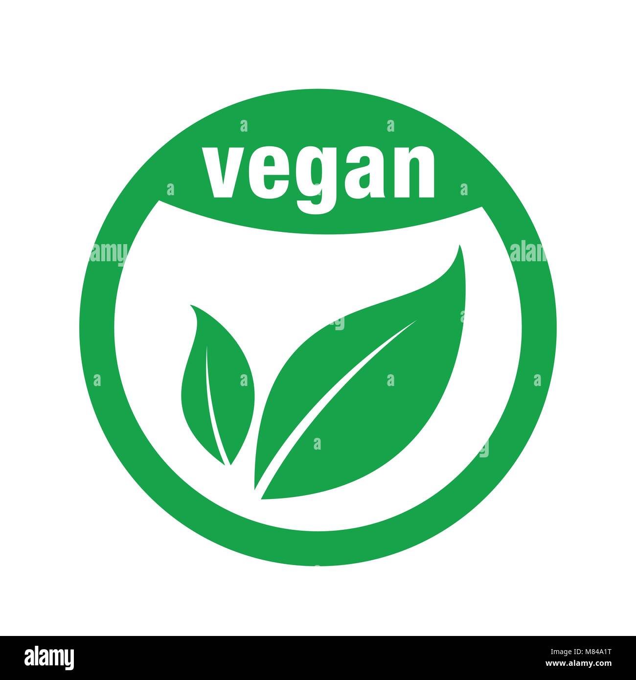 Symbol für veganes Essen, Vegan Vektor icon Alamy