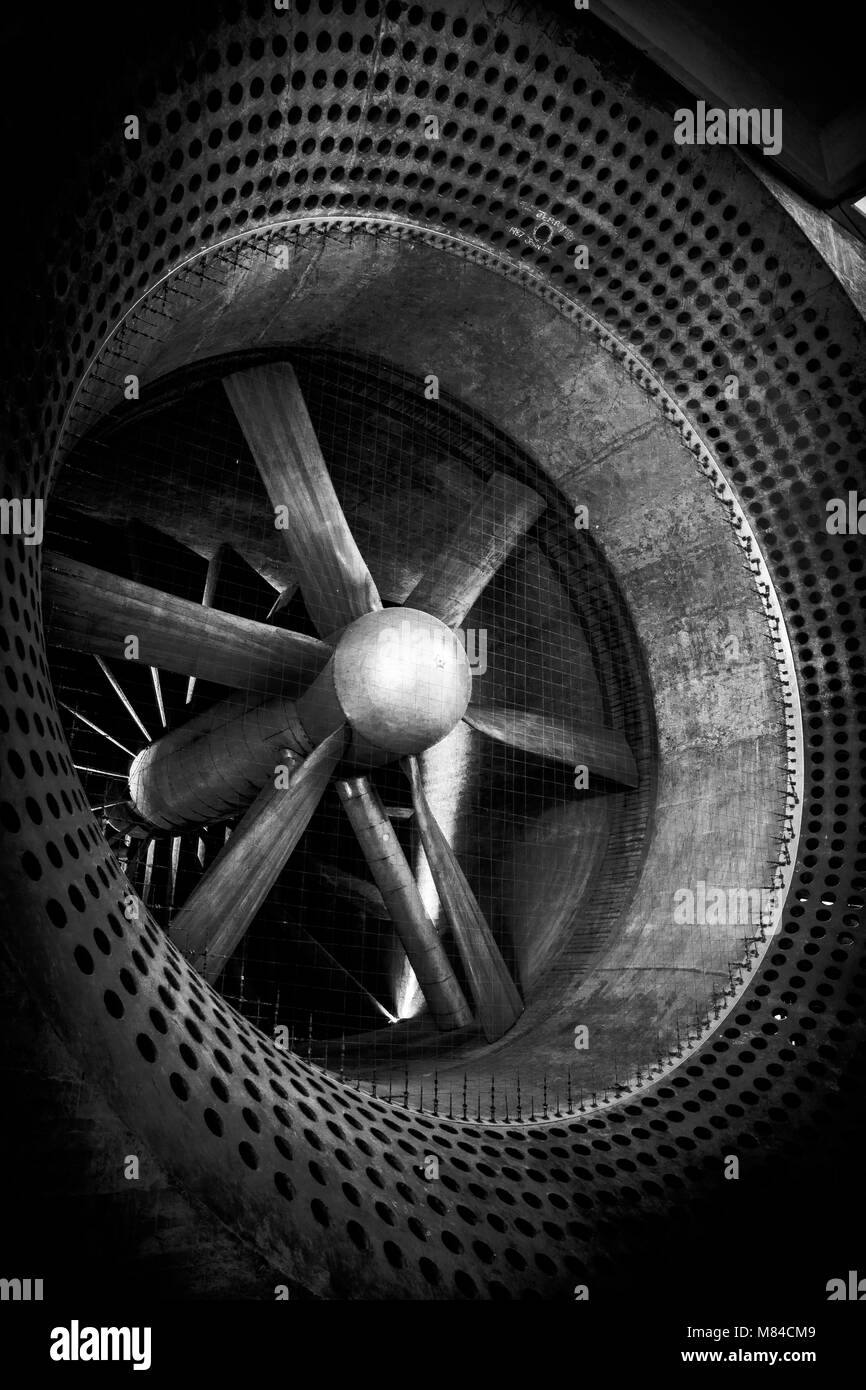 Die 24ft Low speed Wind Tunnel 1917 Farnborough gebaut, Verwendet areodynamic Eigenschaften des Krieges Zeit Flugzeuge der einschließlich der Hawker Hurricane zu testen Stockfoto