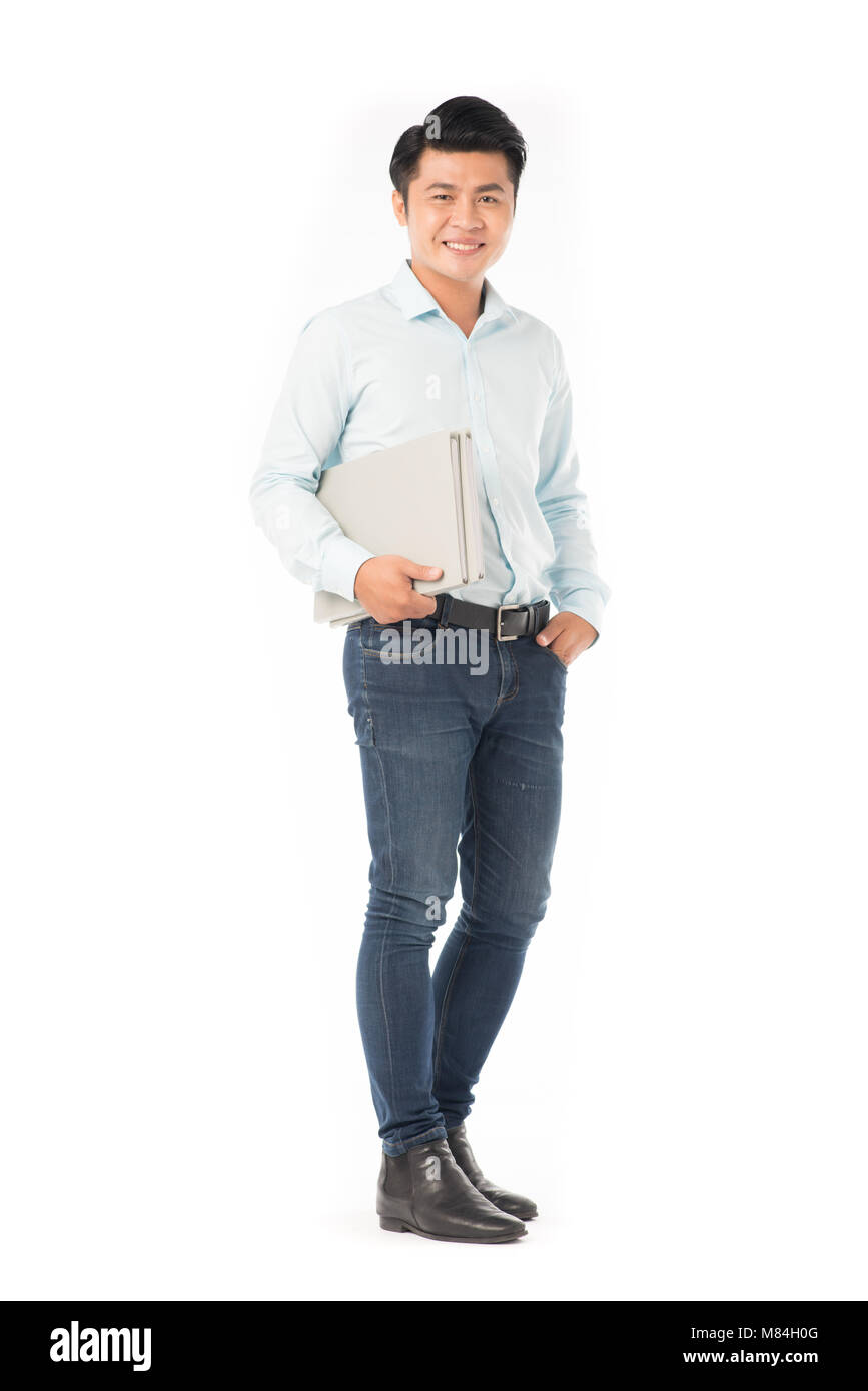 Nach student mit Bücher Stockfoto