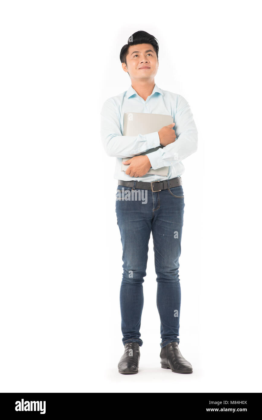 Nach student mit Bücher Stockfoto