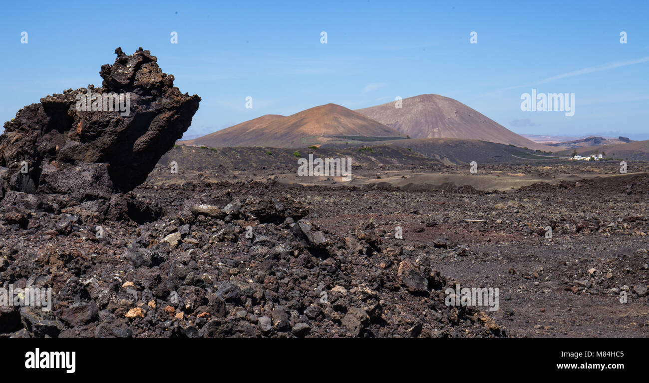 Die Insel La Graciosa aus Lanzarote gesehen Stockfoto