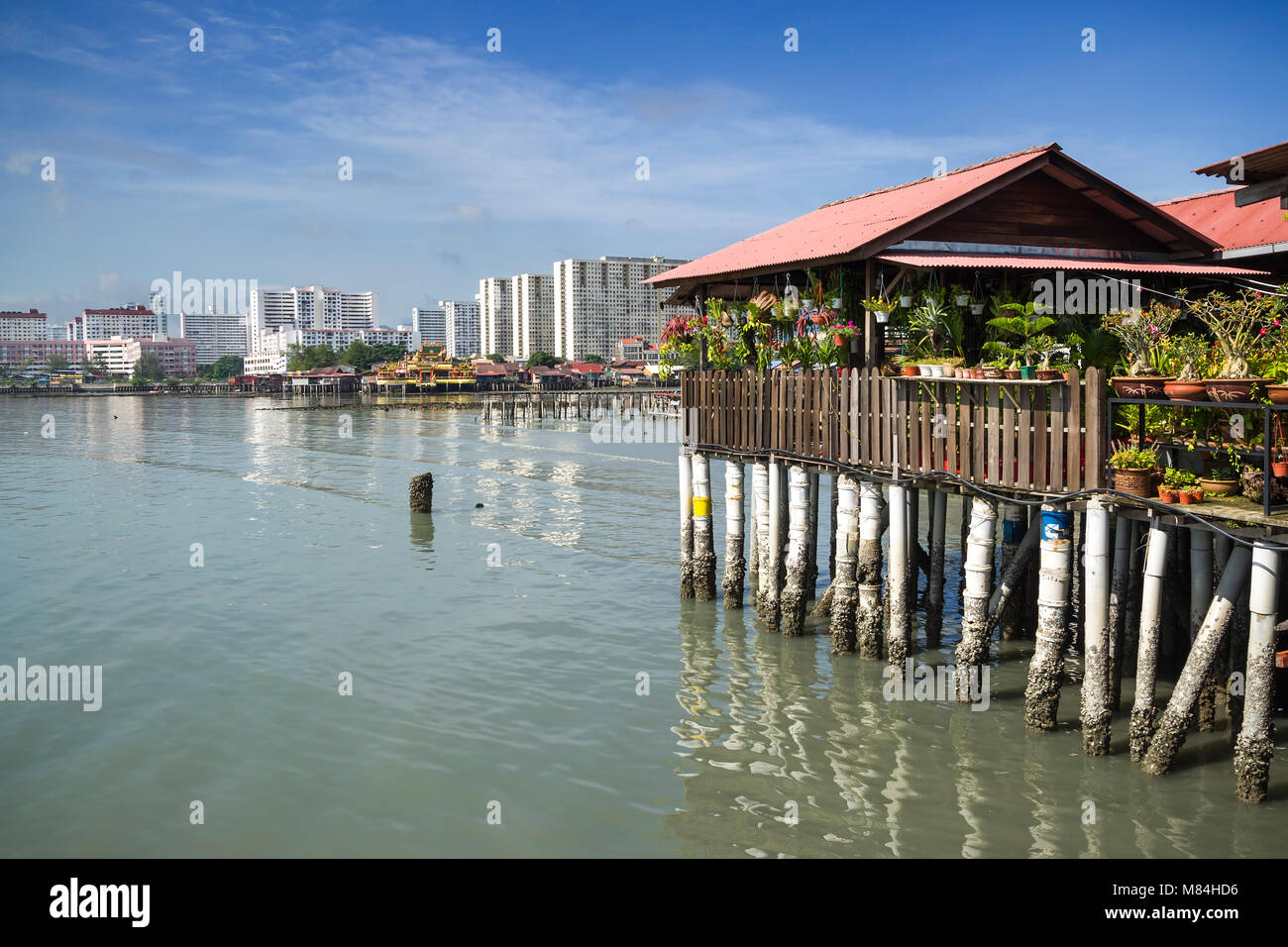 Kauen Dorf Jetty, Penang, Malaysia - Kauen Jetty, einer der Clan Stege im historischen Georgetown, Penang, Malaysia. Stockfoto