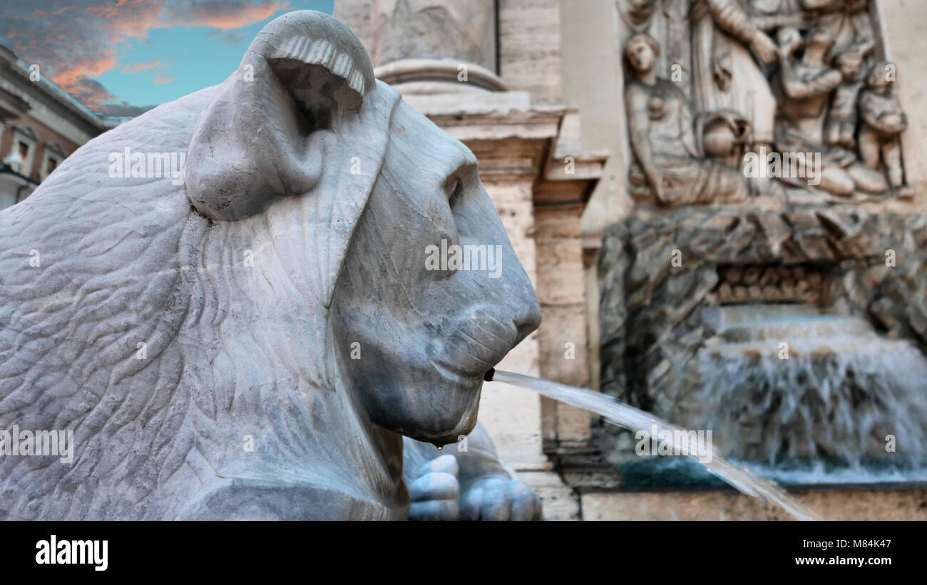 Fontana dell'Acqua Felice, aka der Brunnen des Mose, von dem die Quirinale in Rom, Italien Stockfoto