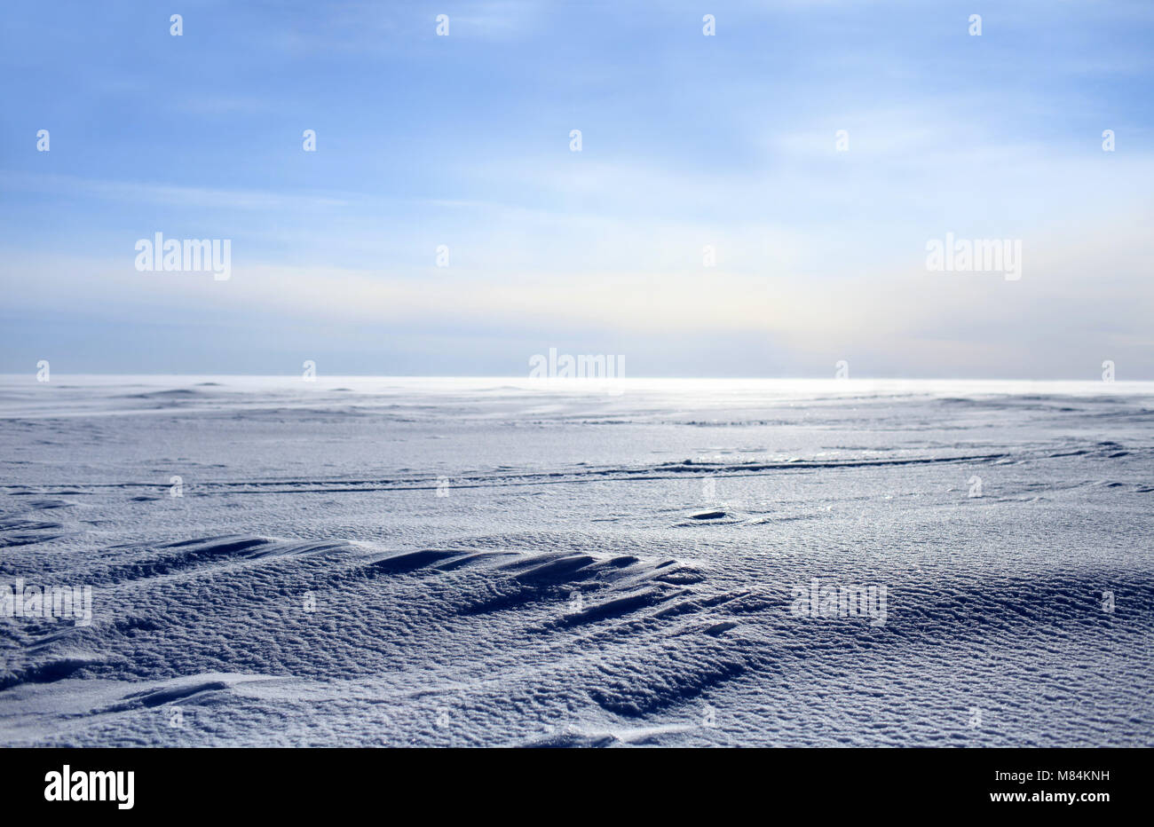 gefrorene Meer sah aus wie weiß verschneiten Wüste Stockfoto