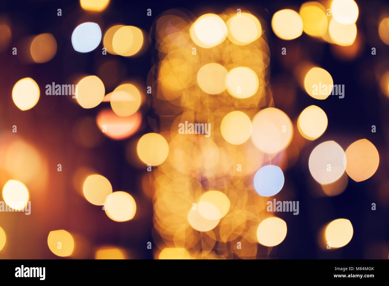 Weihnachten und Neujahr Straße Licht Dekoration bokeh als abstrakte Ferienzeit Hintergrund Stockfoto
