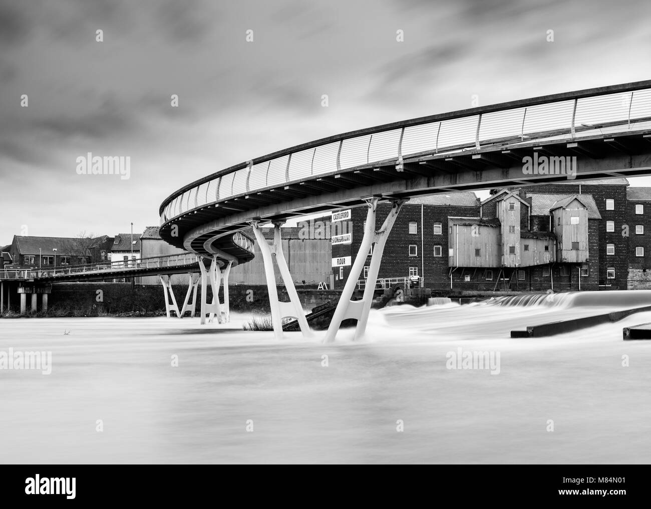 Castleford Mehl Mühle am Fluss Aire, England Stockfoto