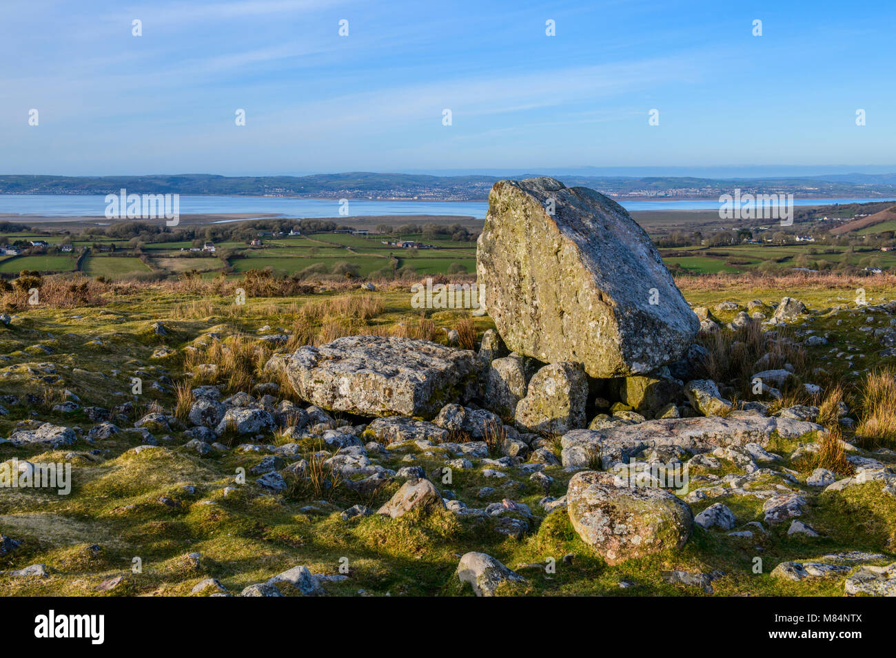 Arthur Stein, oder den Maen Cetti in Walisisch, auf der Cefn Bryn Ridge, Gower, South Wales Stockfoto