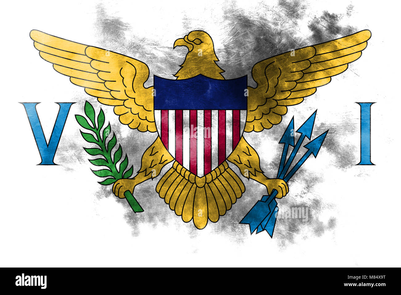 Virgin Islands grunge Flagge, Vereinigten Staaten abhängig Territorium Flagge Stockfoto