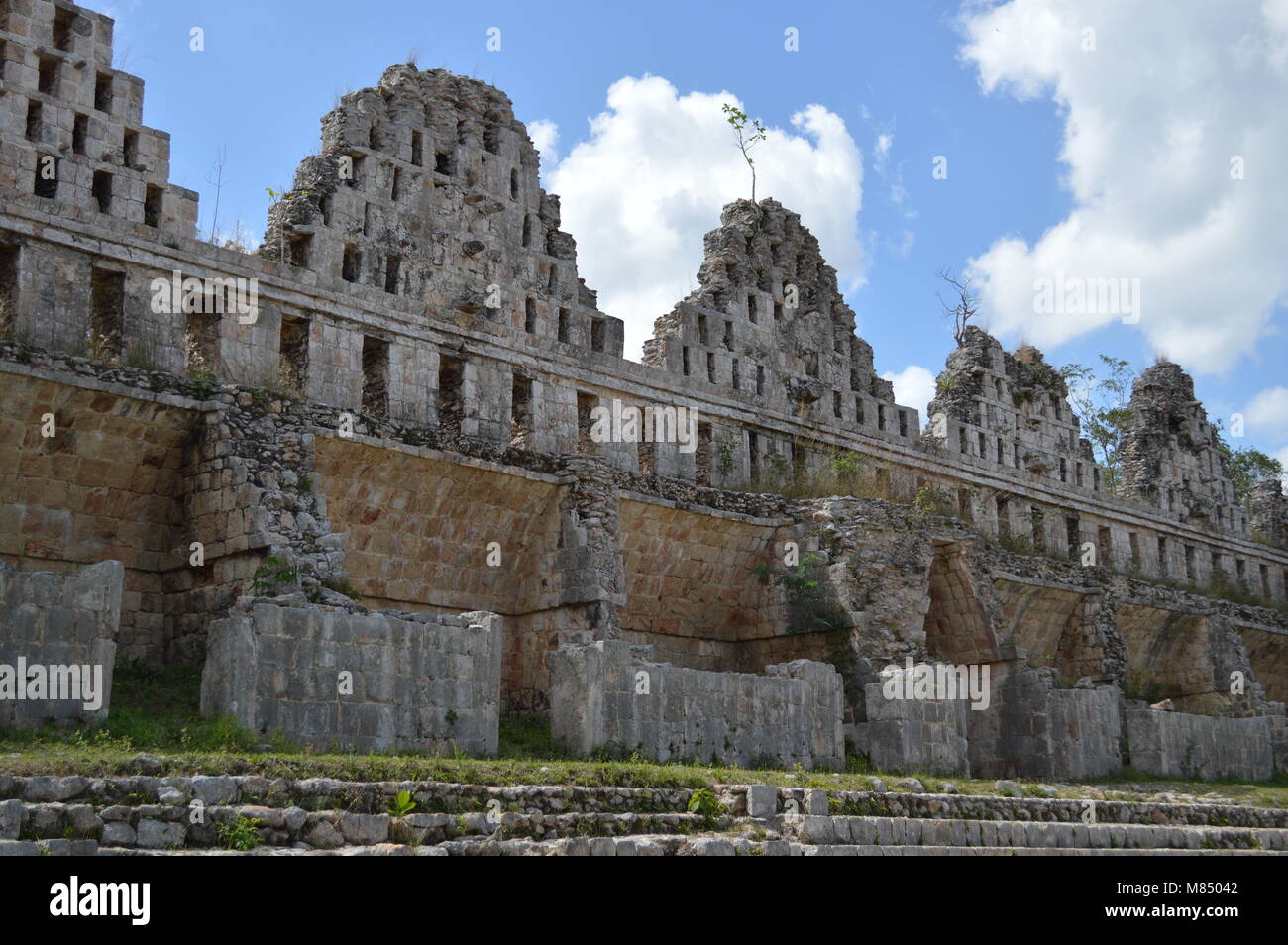 Eine Wand Struktur in Uxmal, Mexiko Stockfoto