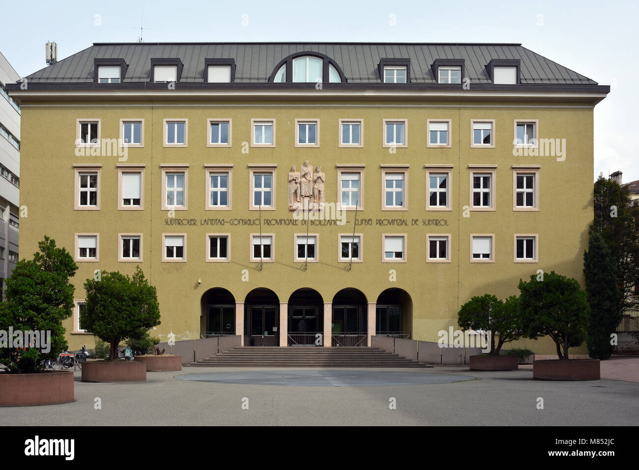 Parlament Gebäude der unabhängigen Provinz Südtirol in Bozen - Italien. Stockfoto
