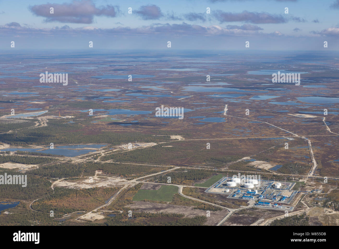 Oil Field, Ansicht von oben Stockfoto