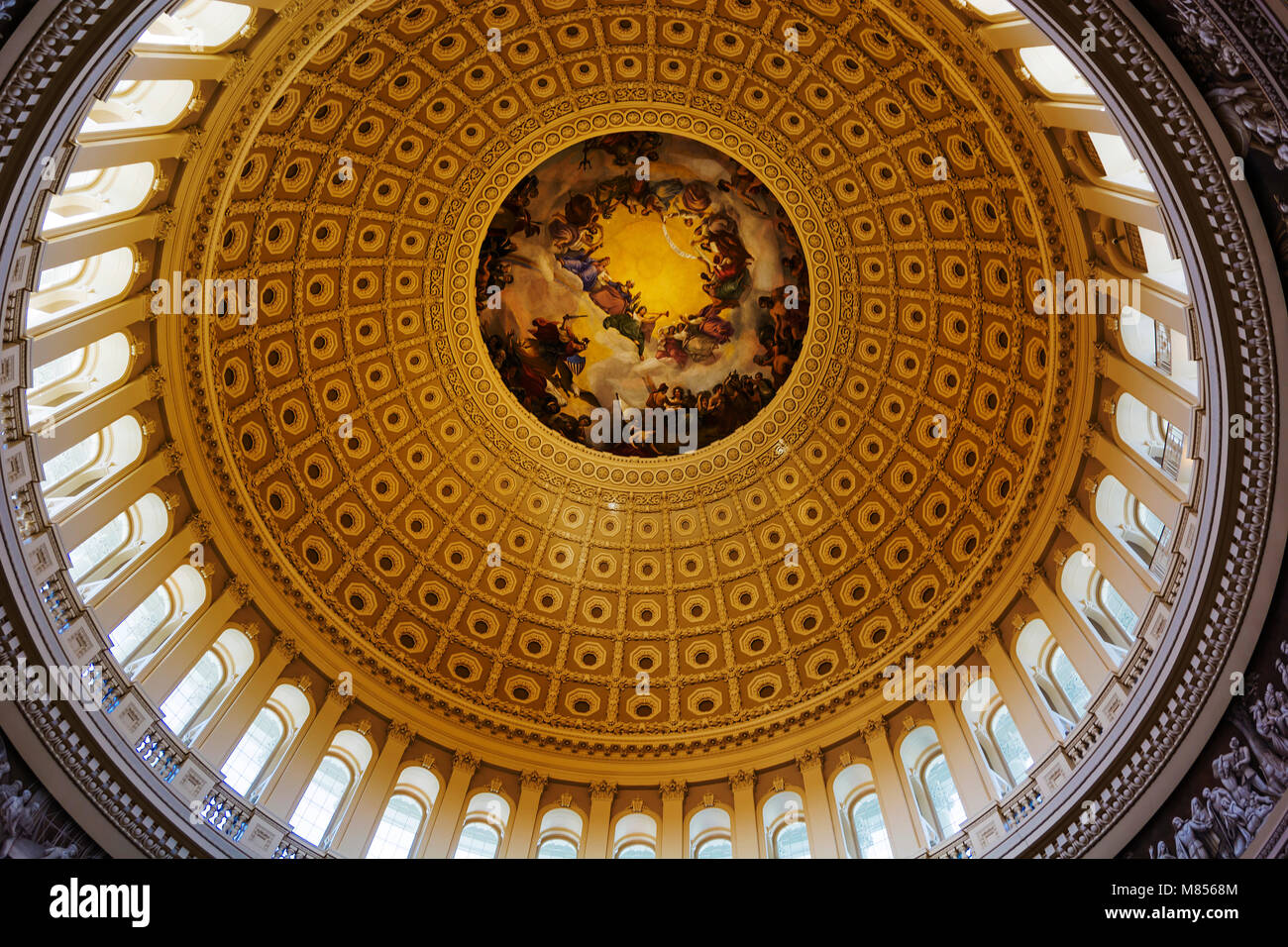 Washington D.C., USA, Oktober 2016: Innenraum des Washington Capitol Hill dome Rotunde Stockfoto