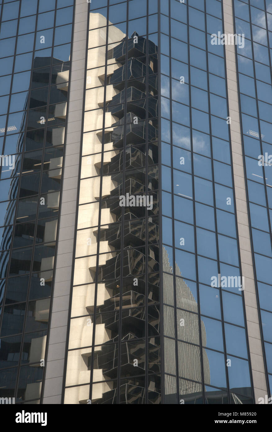 Reflexionen von Gebäuden in Glas Windows Office Block, Sydney, Australien Stockfoto