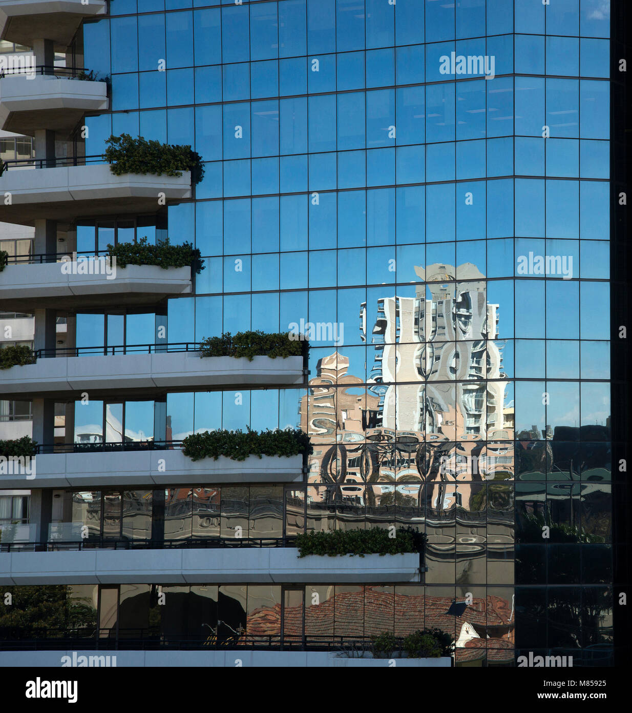 Gebäude in das Erstellen von Windows, Sydney, Australien nieder Stockfoto
