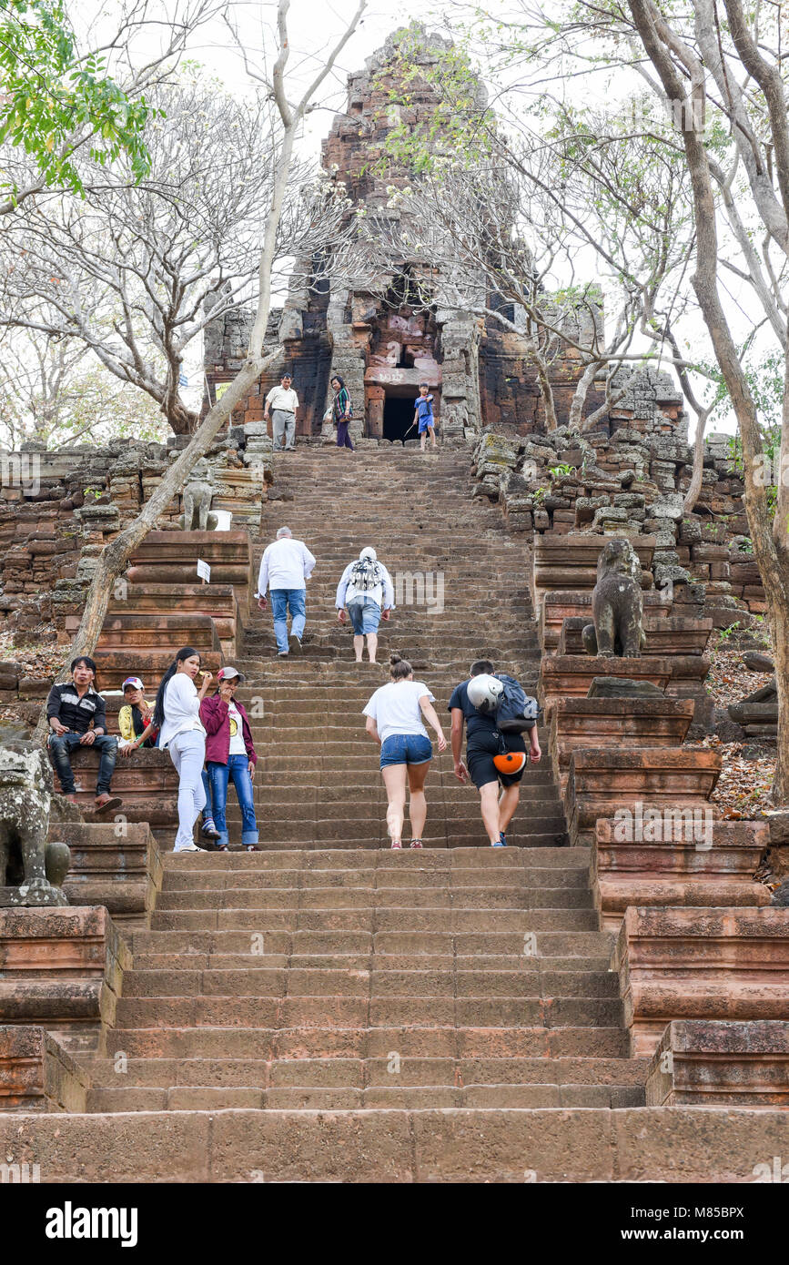 In Battambang, Kambodscha-14 Januar 2018: Phnom Banan Tempel in Battambang zu Kambodscha Stockfoto