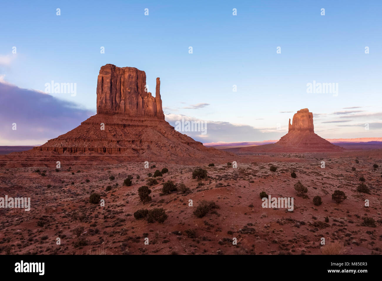 Die Fäustlinge, Monument Valley Navajo Tribal Park, Arizona Stockfoto