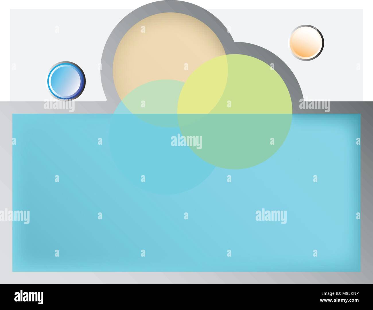 Geometrisch-abstrakte Landschaft Hintergrund mit Tasten und Kreise Stock Vektor
