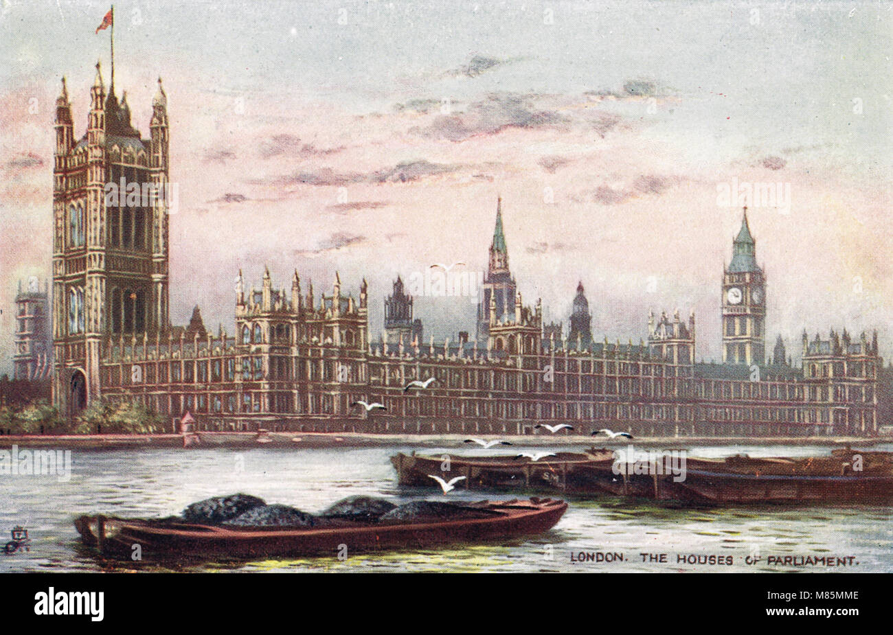 Houses of Parliament, Westminster, London, England, ca. 1905 Stockfoto