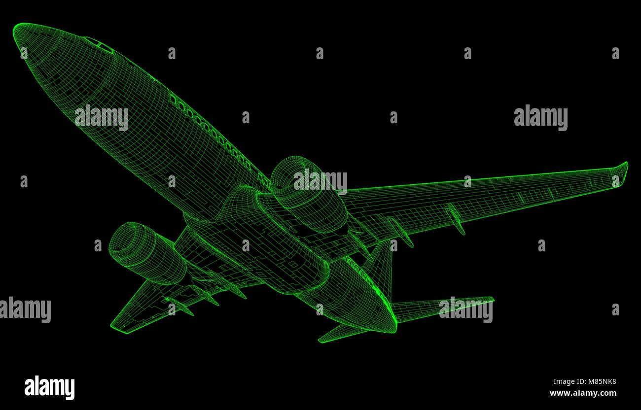 Flugzeug Silhouette. Vector Illustration. Stock Vektor