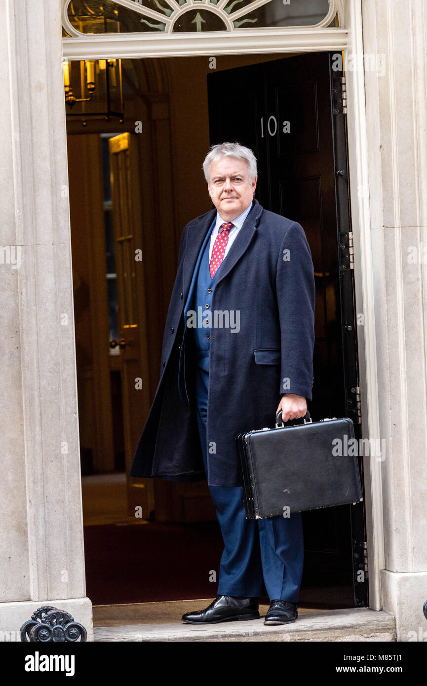 London, 14. März 2018, Carwyn Jones Waliser erster Minister kommt in Downing Street für crunch Brexit Gespräche mit Theresa May, der britische Premierminister Credit Ian Davidson/Alamy Live News Credit: Ian Davidson/Alamy leben Nachrichten Stockfoto
