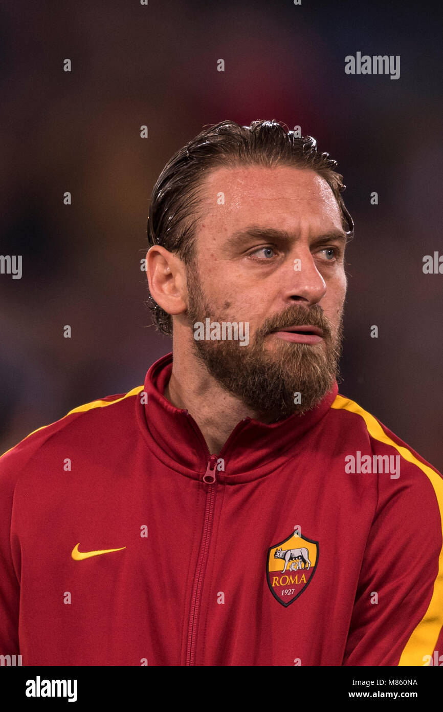 Daniele De Rossi der Roma während der Uefa Champions League die Runde der 16 zweiten Bein Übereinstimmung zwischen Roma 1-0 Shakhtar Donetsk im Olympiastadion am 13. März 2018 in Rom, Italien. Credit: Maurizio Borsari/LBA/Alamy leben Nachrichten Stockfoto