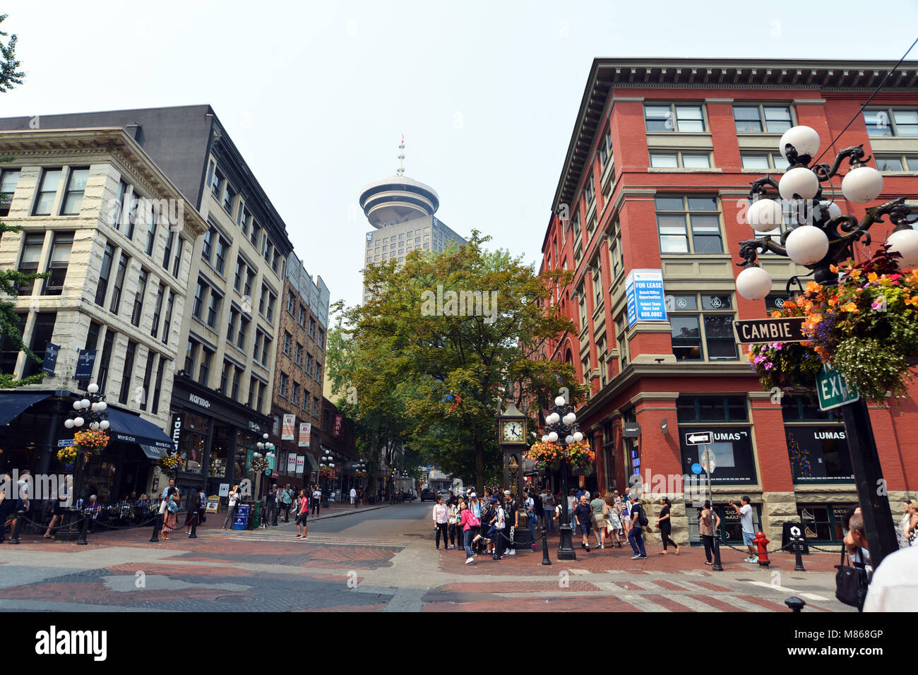 Downtown Vancouver Steam Clock Gastown Stockfoto