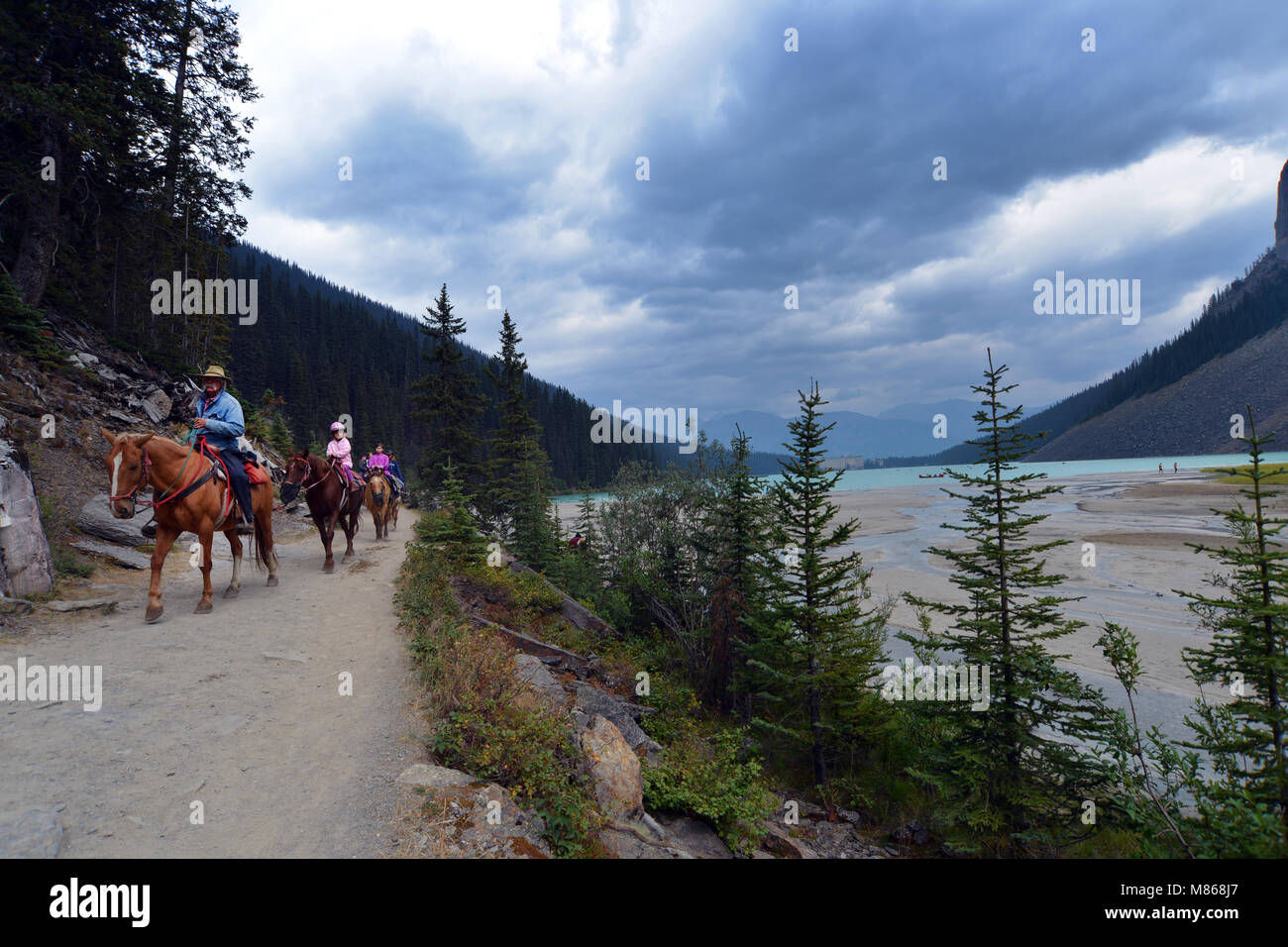Reiten Reise bis das Tal von Lake Louise, kanadischen Rocky Mountains, Kanada Stockfoto