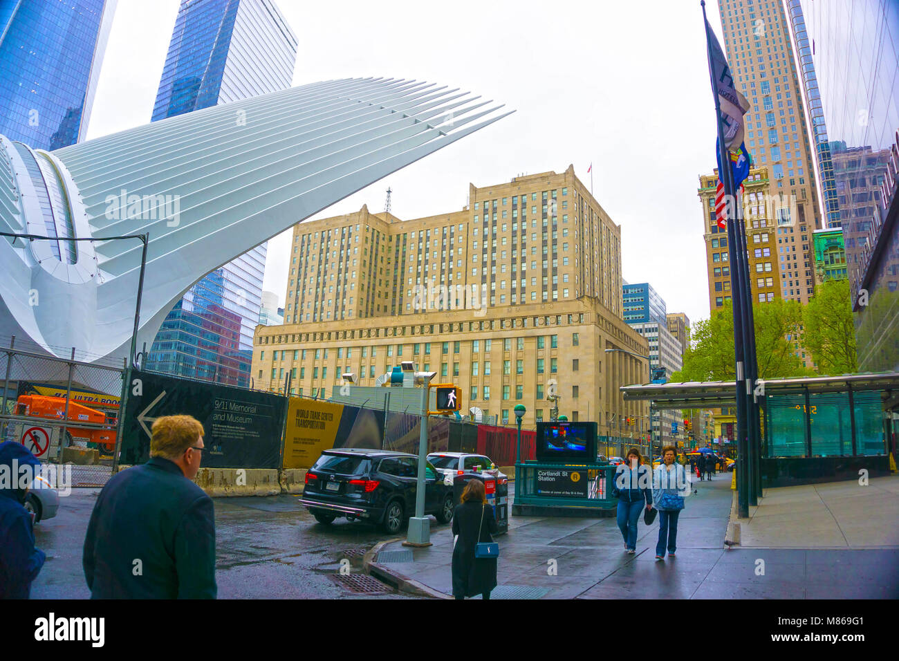 New York City, Vereinigte Staaten von Amerika - Mai 01, 2016: Die Oculus im World Trade Center Verkehrsknotenpunkt Stockfoto