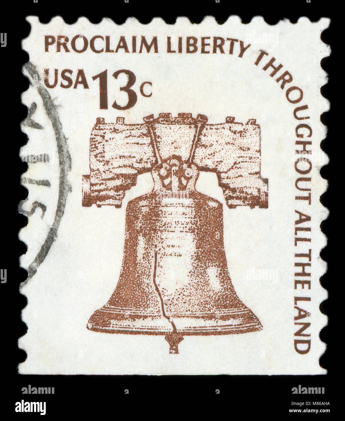 Vereinigte STAATEN VON AMERIKA - ca. 1975: einen Stempel in den USA gedruckten zeigt Liberty Bell, Serie, ca. 1975 Stockfoto