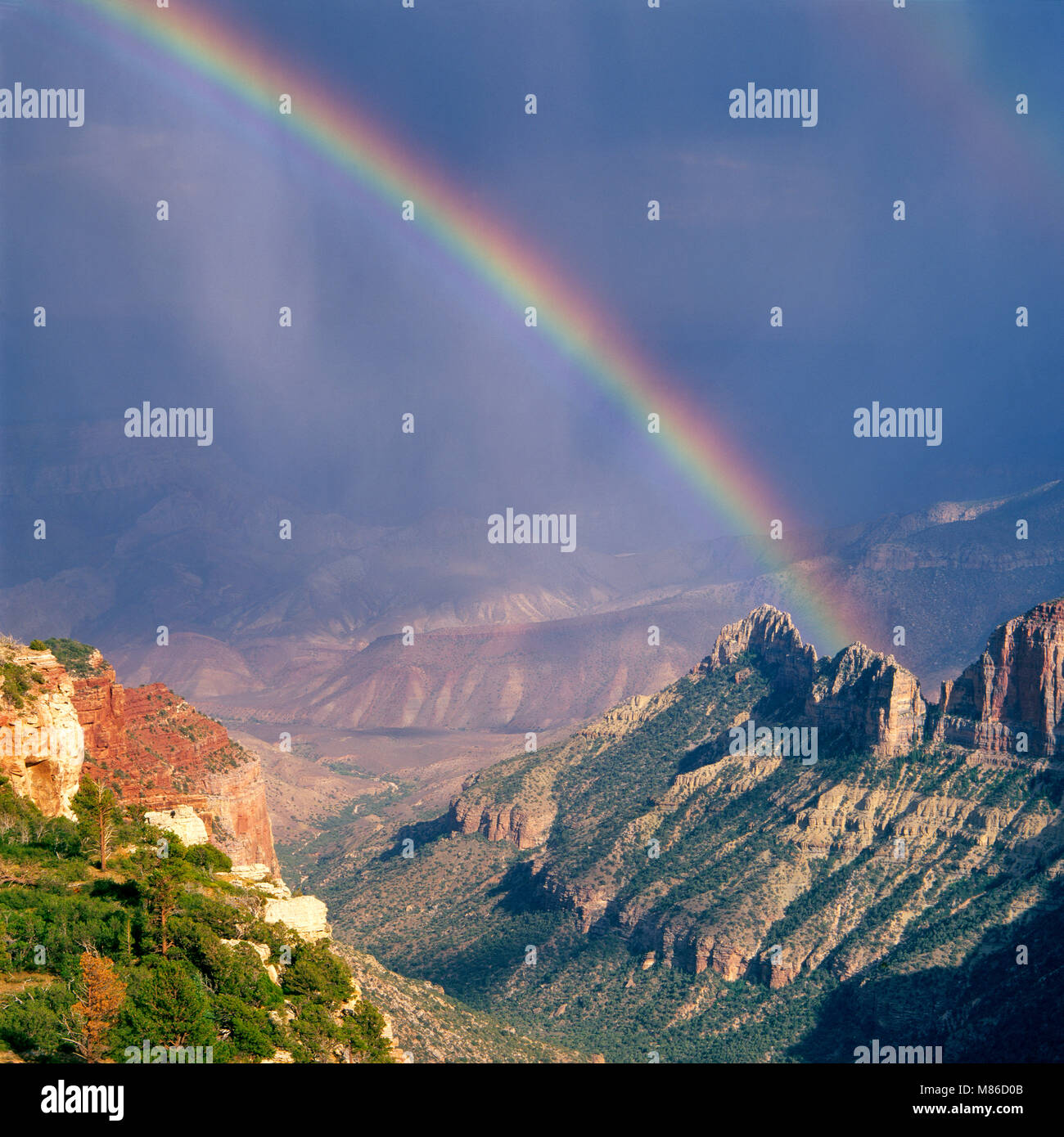 Double Rainbow, Nankoweap Canyon, Grand Canyon National Park, Arizona Stockfoto