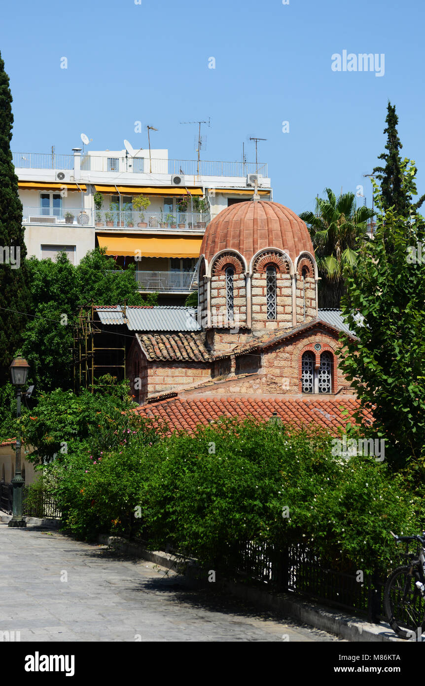 Agia Aikaterini Kirche in der Altstadt von Athen. Stockfoto