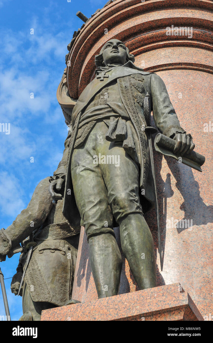 Denkmal für Katharina II. die Große und die Gründer von Odessa in Odessa, Ukraine. Es wurde im Jahre 1900 gebaut. Im Jahre 1920 wurde es von Communis abgebaut Stockfoto