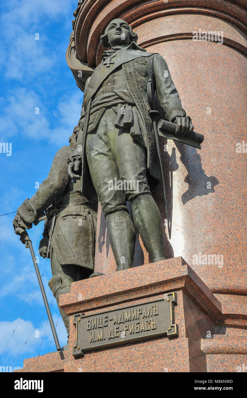 Denkmal für Katharina II. die Große und die Gründer von Odessa in Odessa, Ukraine. Es wurde im Jahre 1900 gebaut. Im Jahre 1920 wurde es von Communis abgebaut Stockfoto