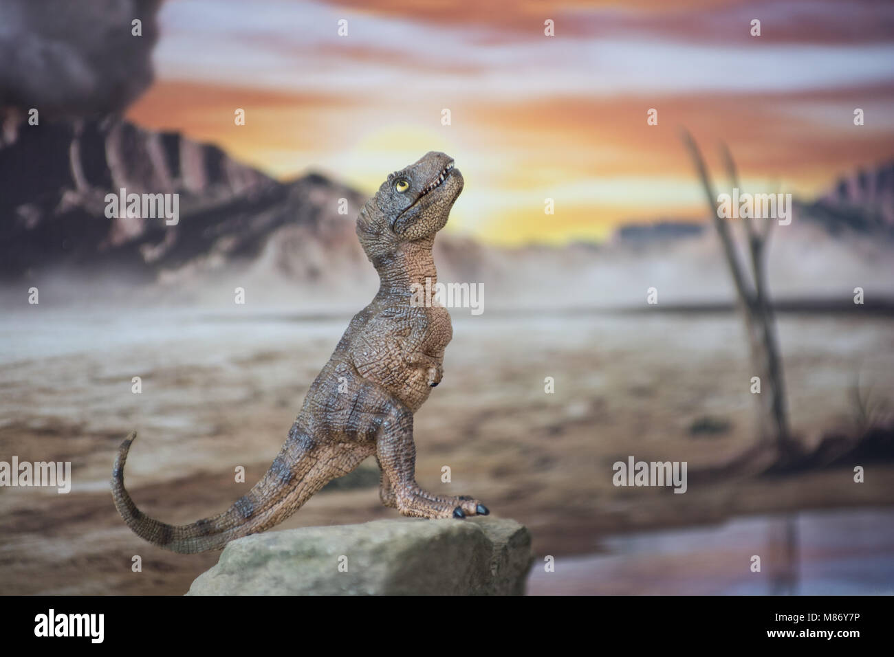 Baby Tyrannosaurus rex in Jurassic Welt Stockfoto