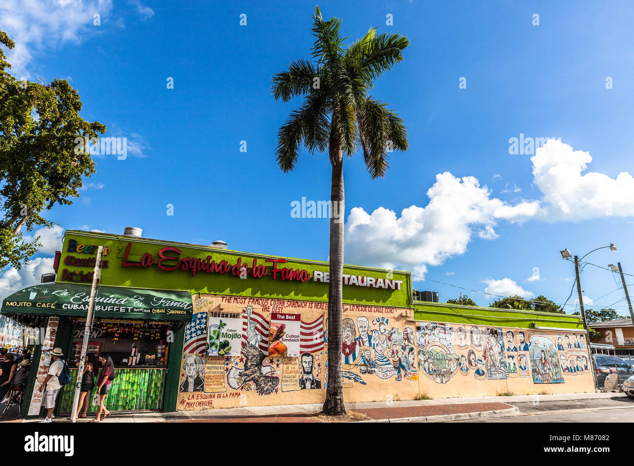 La Esquina de la fama Restaurant, Little Havana, Miami, Florida, USA. Stockfoto