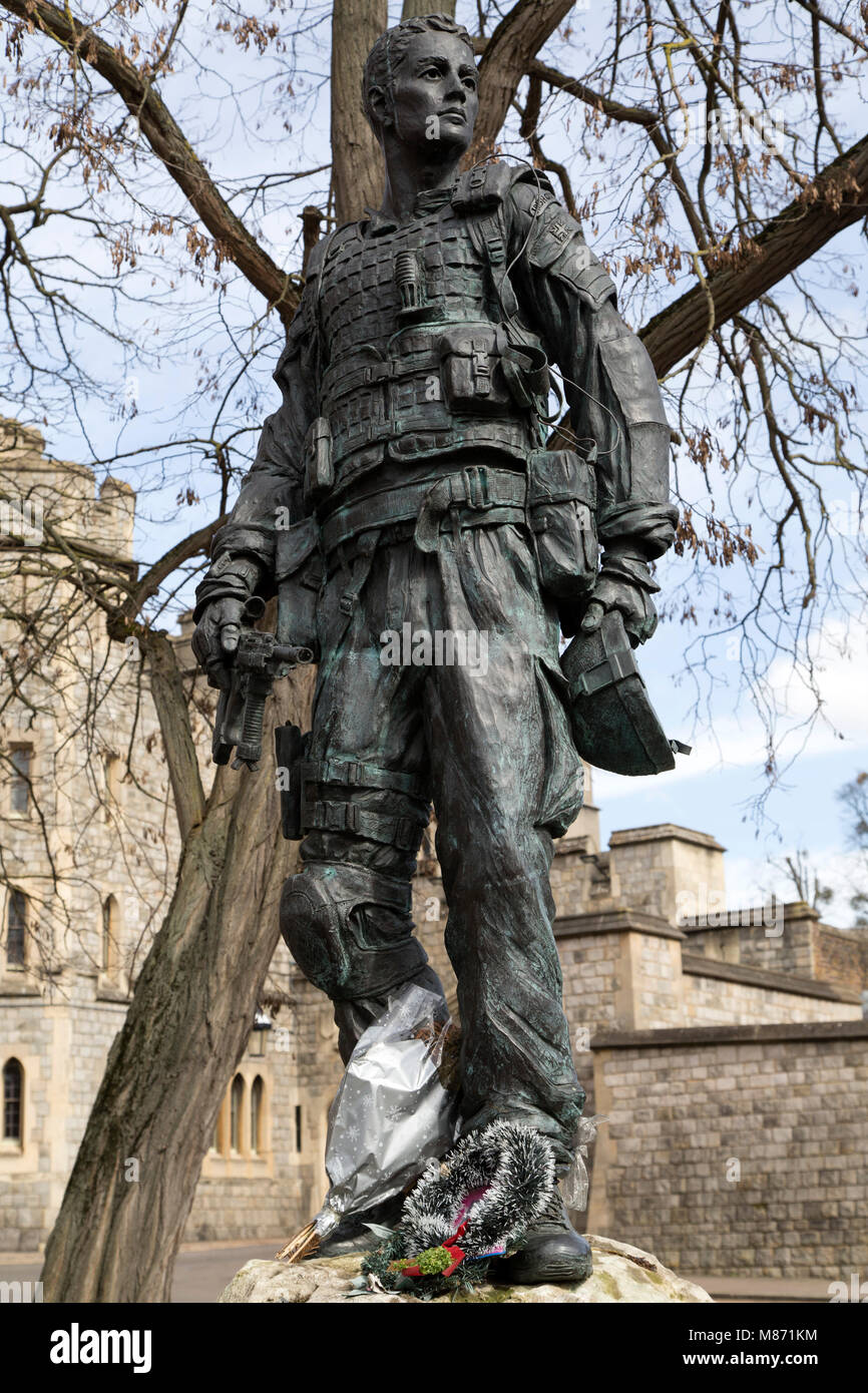 Statue zum Gedenken an den irischen Wachen in Windsor, England. Das Regiment Stockfoto
