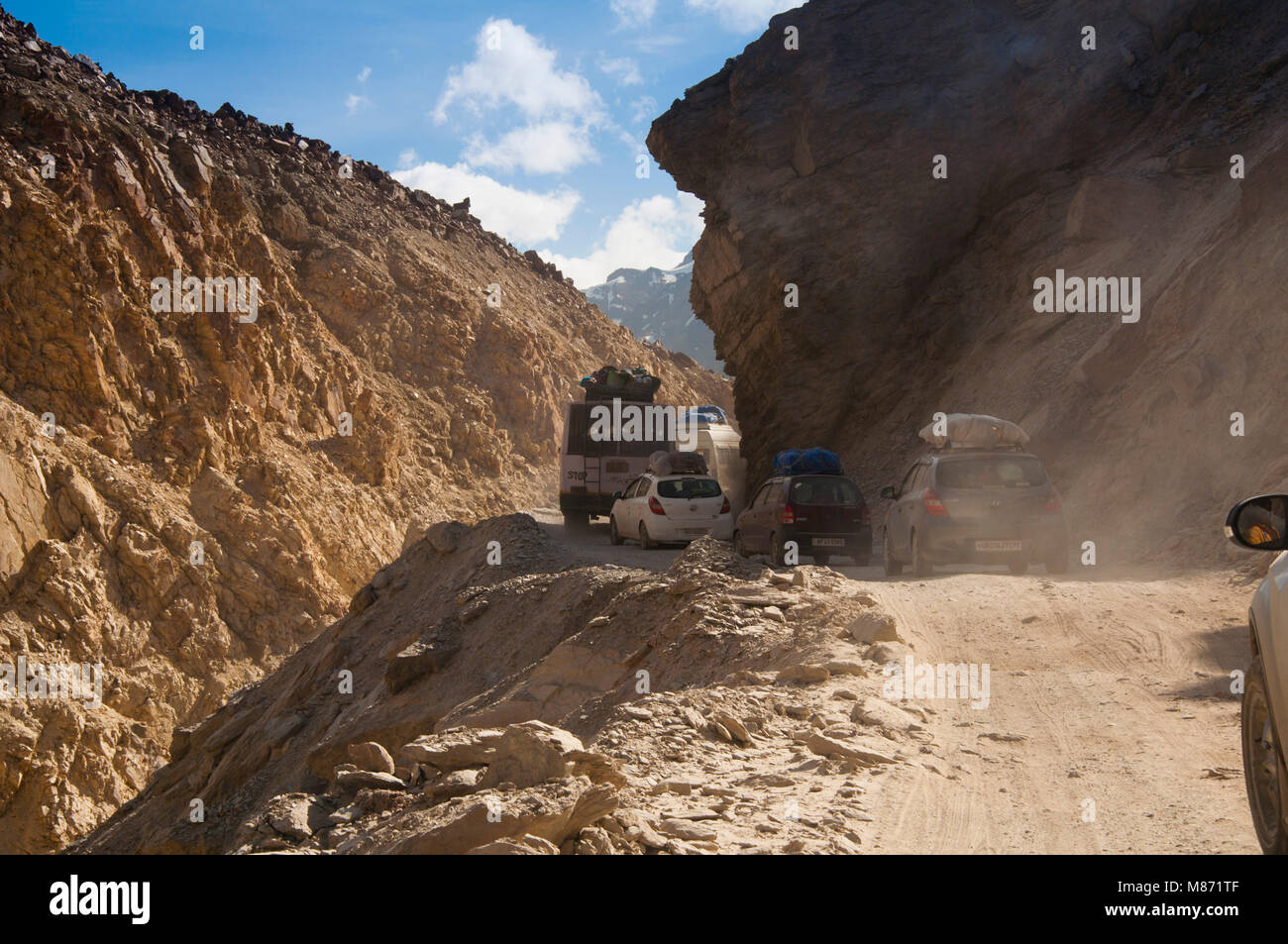 Gefährliche Straße Leh-Manali, Autobahn, Jammu und Kaschmir, Ladakh, Indien Stockfoto