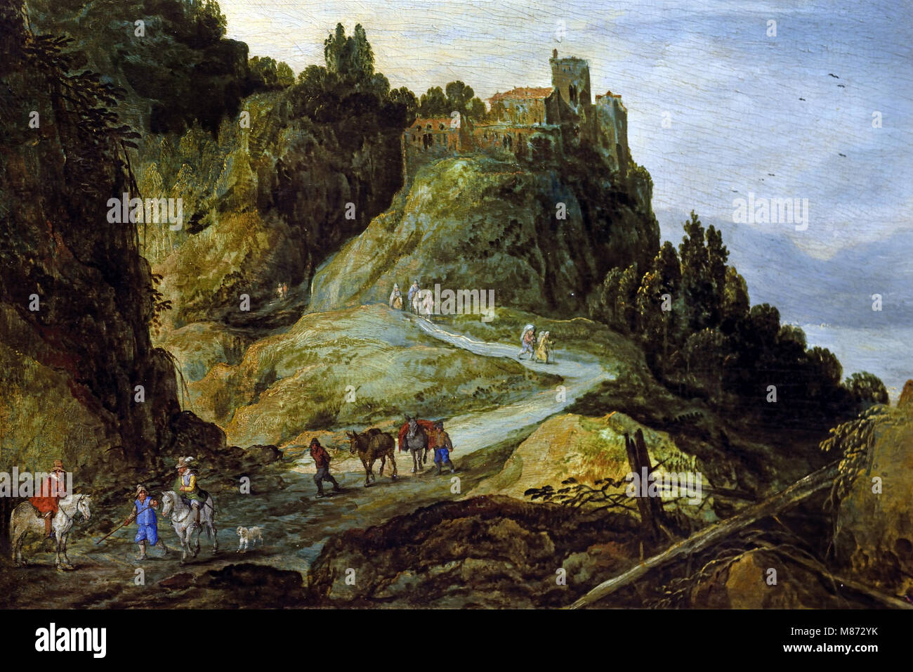 Berglandschaft, 17. Jahrhundert, Josse II MOMPER (Antwerpen, 1564 - Antwerpen, 1635), der belgischen, der Belgien, Flämische, Stockfoto