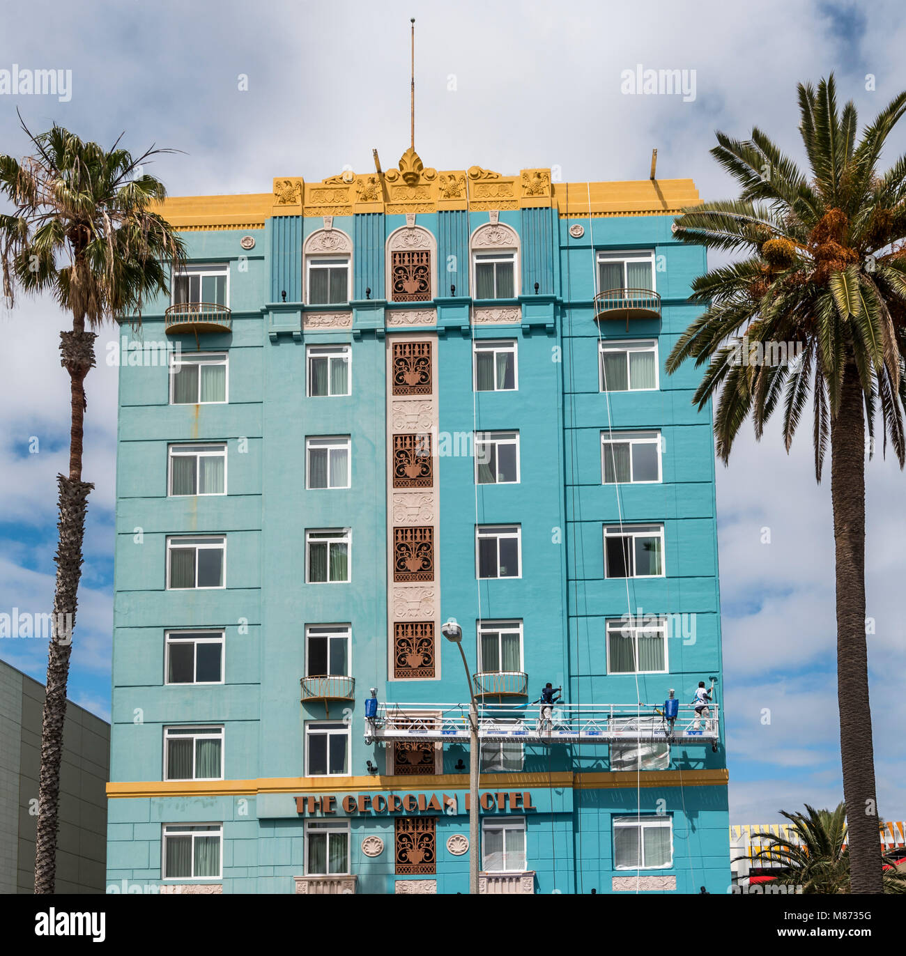 Das Georgian Hotel ist lackiert, 1415 Ocean Avenue, Santa Monica, Kalifornien Stockfoto