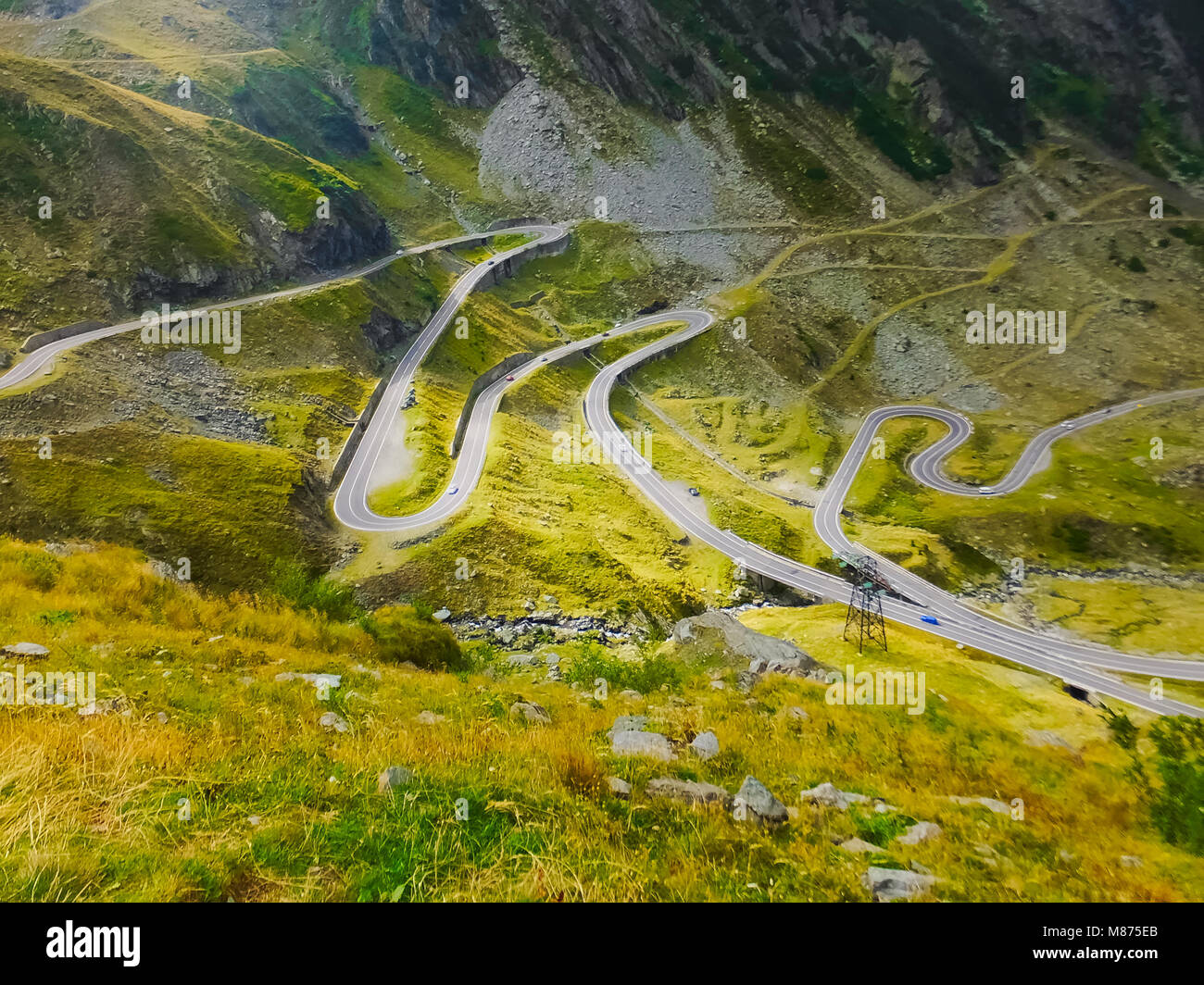 Scenic route Transfagarasan Straße in Rumänien Stockfoto
