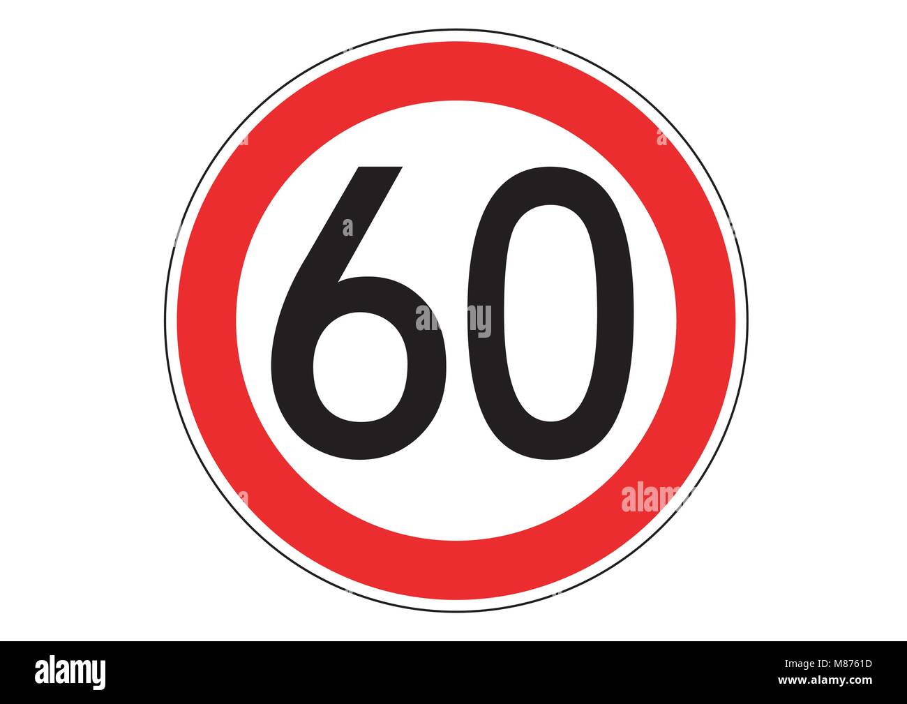 Design Vector von 60 km Höchstgeschwindigkeit street sign Stock Vektor