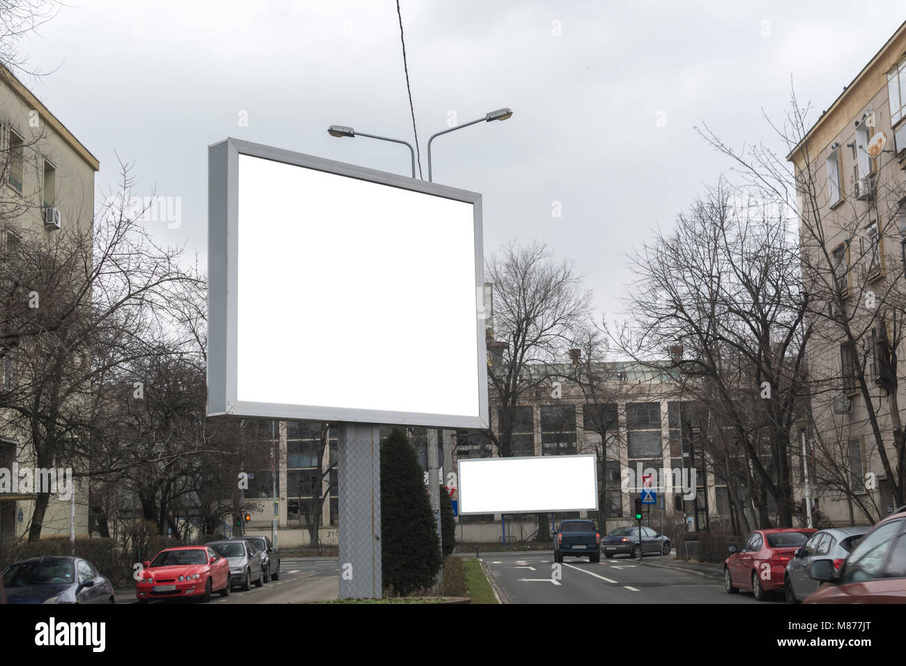 Reklametafeln mit weißen Raum für Straßen leer Werbung Werbung mit Reklametafeln Stockfoto