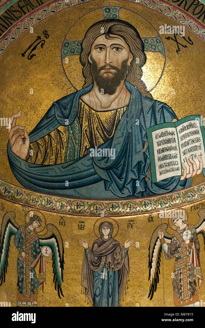 Cristo Pantocratore Mosaik in der Kathedrale, Cefalù Stockfoto