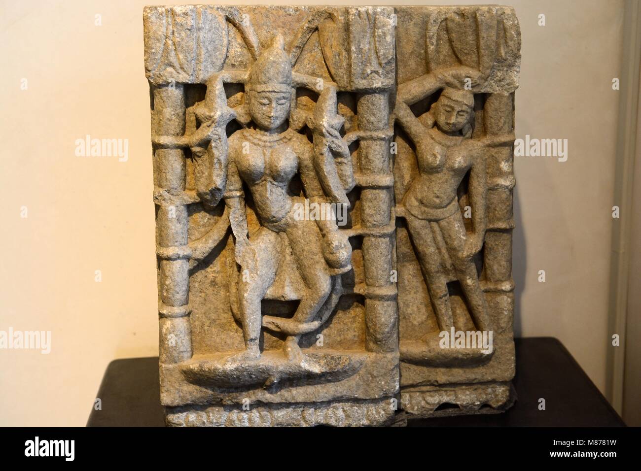 Marmorskulptur von Lakshmi Göttin des Reichtums 1500 - 1600 CE City Palace Udaipur museum Rajashan Indien Stockfoto