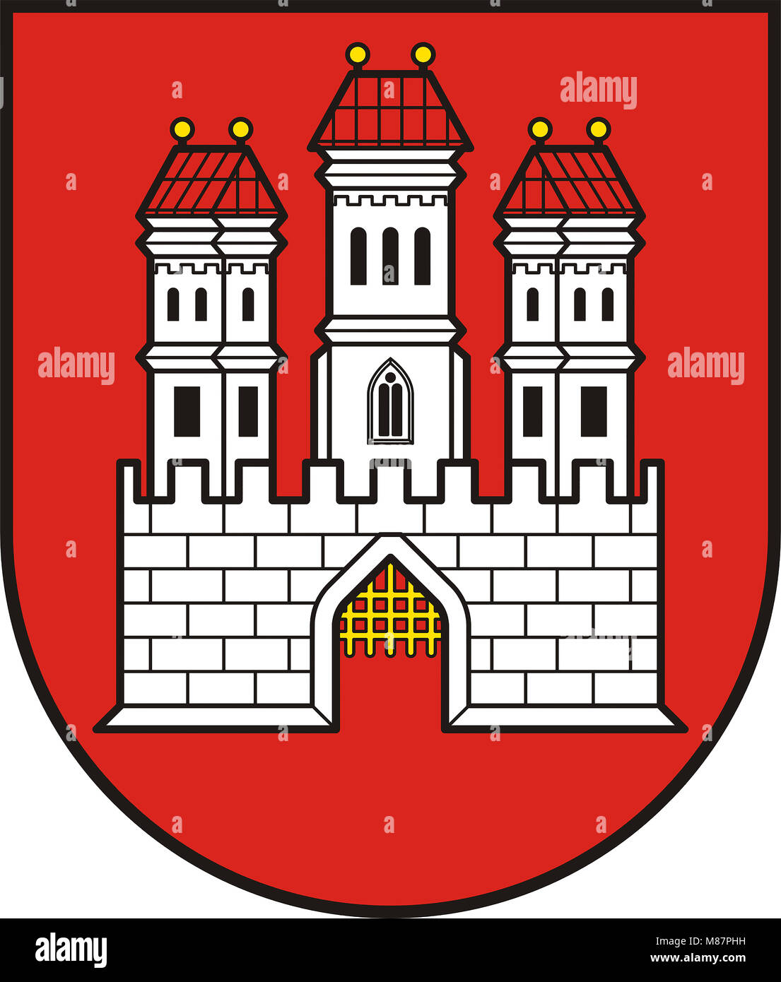 Wappen der slowakischen Hauptstadt Bratislava - Slowakei. Stockfoto